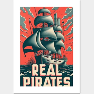 Pirates Ship Sailing Posters and Art